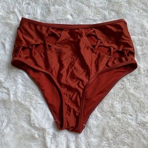 Hi-Rise Copper Bikini Bottoms